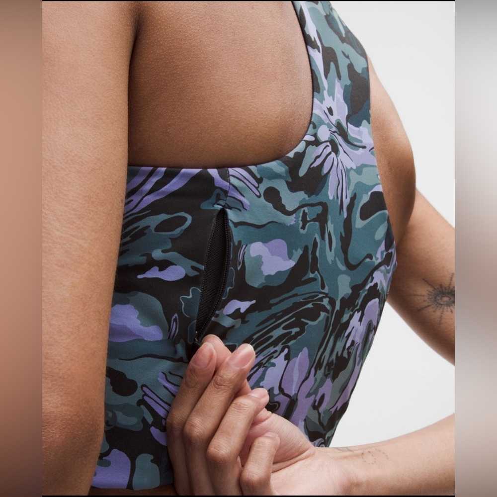 NWT Lululemon Swift Speed Cropped Tank Top *B/C Cup - Flower Meld Multi Sz 10 - Picture 4 of 6